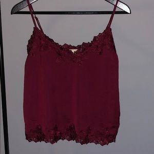 Silk and lace top